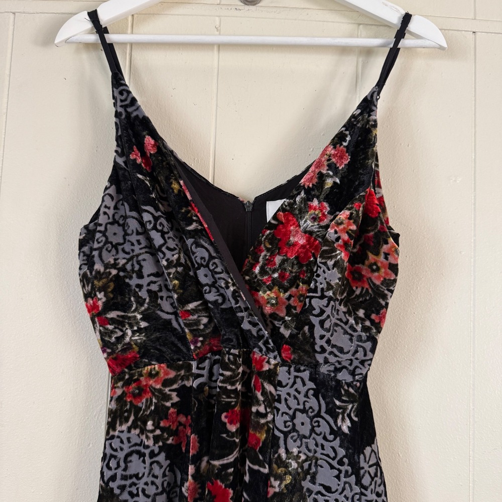 Anthropologie Womens  Floral Burnout Whimsigoth Midi Dress Size 6 Romantic Boho - Picture 5 of 11